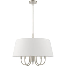 Load image into Gallery viewer, 22" 6 Light Dimmable Chandelier With Shades - Nickel