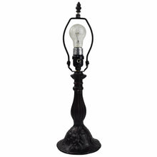 Load image into Gallery viewer, Metal Candlestick Table Lamp With Ivory Dome Shade - Dark Brown
