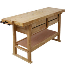 Load image into Gallery viewer, Workbench With 4 Drawers Wooden Workbench For Garage Workshop And Home - Natural