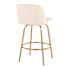 Load image into Gallery viewer, Toriano - Contemporary, Fixed Height Counter Stool With Swivel With Round Footrest (Set of 2)
