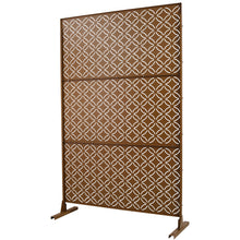 Load image into Gallery viewer, Freestanding Decorative Privacy Screen For Deck Balcony Patio, Metal Privacy - Brown