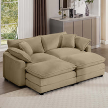 Load image into Gallery viewer, Modern Oversized Modular Cushion Sofa With Ottoman, Low Back, Deep Seating Sofa Set