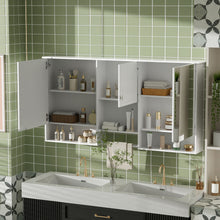 Load image into Gallery viewer, Wall-Mount 3-In-1 Mirror Cabinet With Adjustable Shelf, Soft-Closing Hinges, Rectangular Design - White