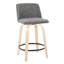 Load image into Gallery viewer, Toriano - Contemporary, Fixed Height Counter Stool With Swivel And Round Footrest (Set of 2)