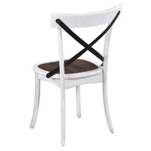 Load image into Gallery viewer, 2 Pieces Set Dining Side Chair Rustic Modern Farmhouse Design Retro Design With Metal X Design - Antique Dark Oak / Antique White