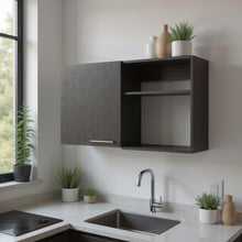 Load image into Gallery viewer, 39" Wood Wall Mounted Accent Cabinet With Single Door - Black