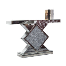 Load image into Gallery viewer, Glass Mirrored Abstract Console Table - Clear And Silver
