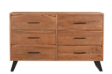 Load image into Gallery viewer, 60" Live Edge Solid Wood Six Drawer Double Dresser - Natural