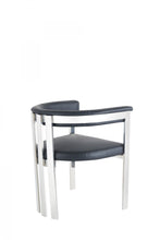 Load image into Gallery viewer, Upholstered Faux Leather Slat Back Dining Arm Chair - Black