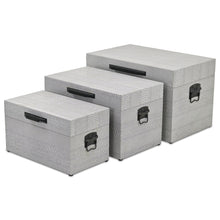 Load image into Gallery viewer, Hand Painted Decorative Box (Set of 3) - Gray