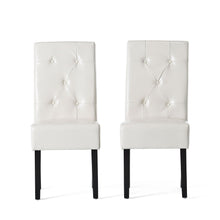 Load image into Gallery viewer, Carter - 5 Tuft Dining Chair With Button Tufted Backrest And Espresso Legs - Ivory