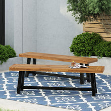 Load image into Gallery viewer, Cloud - Outdoor Bench With Acacia Wood Frame And Slat Panel Design