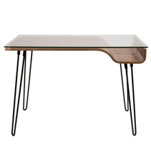 Load image into Gallery viewer, Avery - Mid-Century Modern Desk - Walnut / Clear / Black