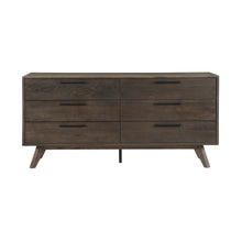 Load image into Gallery viewer, Six Drawer Wooden Double Dresser - Dark Brown