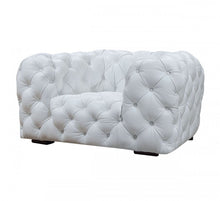 Load image into Gallery viewer, Top Grain Leather Tufted Chesterfield Chair - White And Black