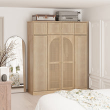 Load image into Gallery viewer, 8 Door Armoire Wardrobe With Adjustable Shelves And Hanging Rod