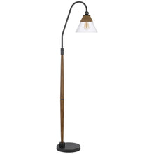 Load image into Gallery viewer, Traditional Shaped Floor Lamp With Clear Transparent Glass Empire Shade - Brown