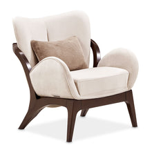 Load image into Gallery viewer, Camellia Field - Velvet Accent Chair - Beige / Dark Brown