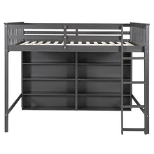 Load image into Gallery viewer, Loft Bed With 8 Open Storage Shelves And Built In Ladder