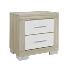 Load image into Gallery viewer, 23" Wood Square Two Drawer Nightstand - Natural And White
