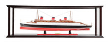 Load image into Gallery viewer, Hand Painted Normandie Large Display Case Model Boat - Black / Red