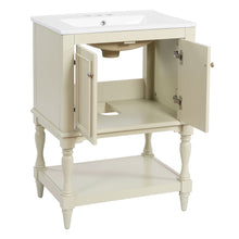 Load image into Gallery viewer, Modern Bathroom Vanity With Sink, Rectangular Cabinet With Open Shelf And Closed Storage