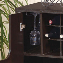 Load image into Gallery viewer, Wine Cabinet With Two Doors Removeable Wine Bottle Rack Metal Wine Glass Racks Four Shelves - Red Cocoa