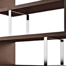 Load image into Gallery viewer, Three Tier Etagere Bookcase - Brown / Silver