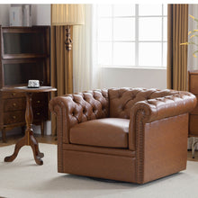 Load image into Gallery viewer, Chesterfield Style Swivel Club Chair With Button Tufted