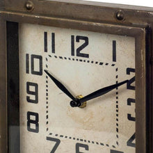 Load image into Gallery viewer, Square Toned Desk Table Clock With Traditional Numbers Hands - Bronze / Black