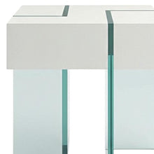 Load image into Gallery viewer, Glass Square Sled End Table - White