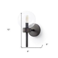 Load image into Gallery viewer, 12'' Metal Glass Corner Wall Light - Black
