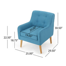 Load image into Gallery viewer, Modern Arm Chair With Tufted Back And Wooden Legs
