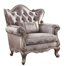 Load image into Gallery viewer, Fabric Floral Tufted Arm Chair - Champagne