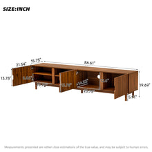 Load image into Gallery viewer, TV Stand With Legs, Media Console, 4 Cabinets For Living Room - Natural Wood
