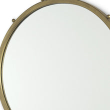 Load image into Gallery viewer, 25" Metal Beaded Round Framed Accent Mirror - Gold