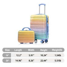 Load image into Gallery viewer, Luggage Set 14" / 20" With Combination Lock And Cosmetic Case