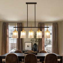 Load image into Gallery viewer, Chandelier 5 Light, Fixture Over Table - Black / Gold