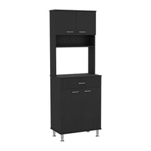 Load image into Gallery viewer, Wood Four Door Pantry Or Storage Closet - Black