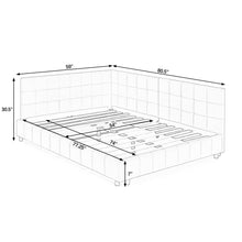 Load image into Gallery viewer, Upholstered Bed Frame With Tufted Backrest And Armrests