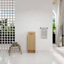 Load image into Gallery viewer, Slim Freestanding Bathroom Storage Cabinet - Light Oak