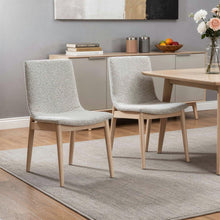 Load image into Gallery viewer, Upholstered Fabric Solid Wood Dining Side Chairs (Set of 2) - White