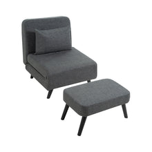 Load image into Gallery viewer, 3 In 1 Foldable Linen Chaise Lounge With Adjustable Backrest