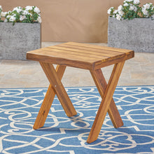 Load image into Gallery viewer, Passion - Outdoor Side Table With Cross Base And Slatted Top - Teak