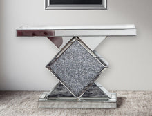 Load image into Gallery viewer, Glass Mirrored Abstract Console Table - Clear And Silver