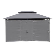Load image into Gallery viewer, 13 0 Ft Outdoor Patio Gazebo Canopy Tent With Ventilated Double Roof And Side Wall (Detachable Curtain Included On All Sides) Suitable For Lawn Garden Backyard And Deck - Gray
