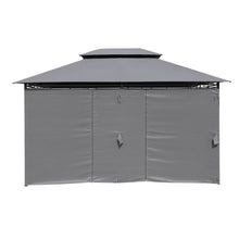 Load image into Gallery viewer, 13 0 Ft Outdoor Patio Gazebo Canopy Tent With Ventilated Double Roof And Side Wall (Detachable Curtain Included On All Sides) Suitable For Lawn Garden Backyard And Deck - Gray