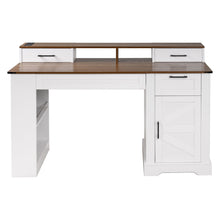 Load image into Gallery viewer, Office Desk With Storage Cabinet, Charging Station, Monitor Stand & Pegboard
