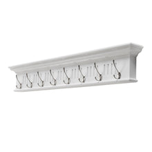 Load image into Gallery viewer, 51" Wood Eight Hook Wall Mount Rack - White