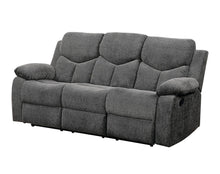 Load image into Gallery viewer, Chenille Reclining Sofa With Black Legs - Gray